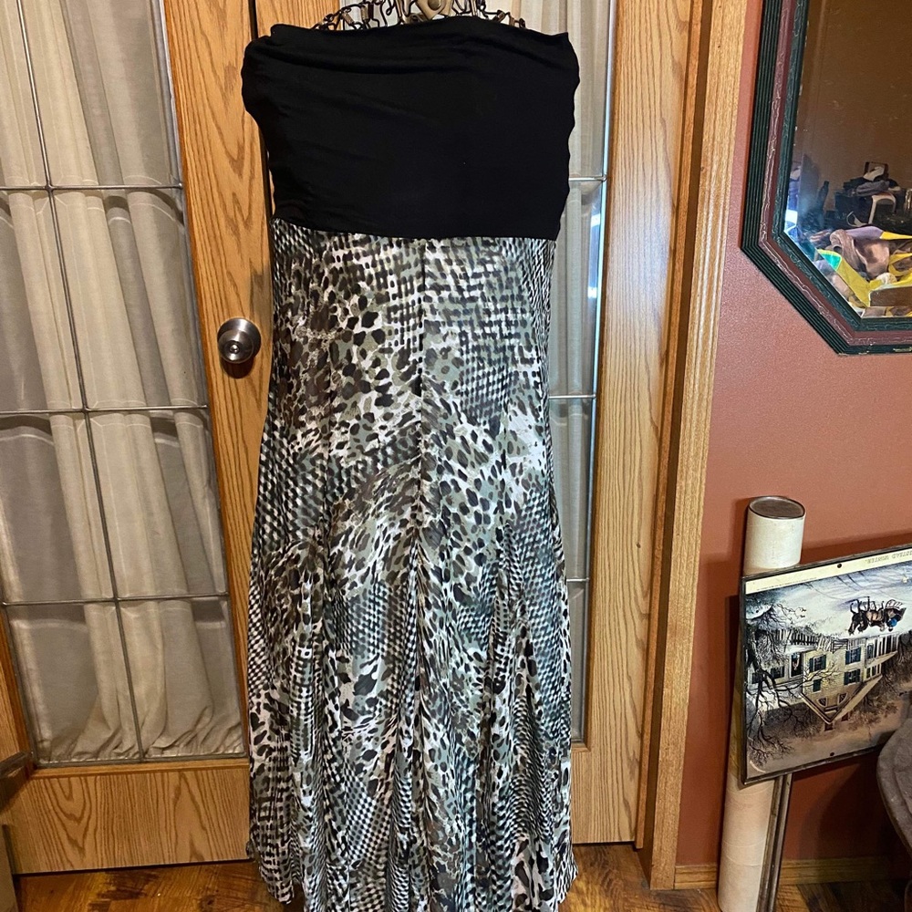 Lapis Black and Animal Print Dress